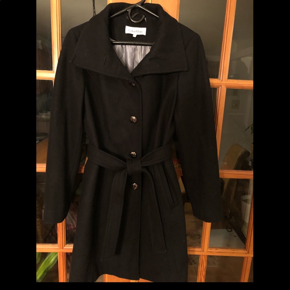 Calvin Klein Single-Breasted Wool Coat